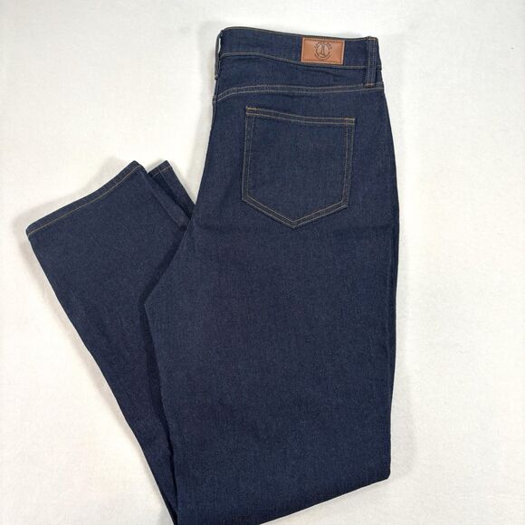 LANDS' END Mid Rise Straight Jeans Dark Wash Indigo NEW - Picture 1 of 11